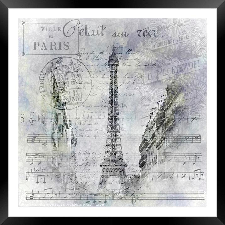 Paris Collage | Eiffel Tower streetscene Framed Mounted Print by Melanie Viola