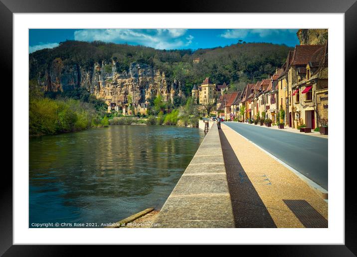 La Roque-Gageac on the Dordogne River Framed Mounted Print by Chris Rose