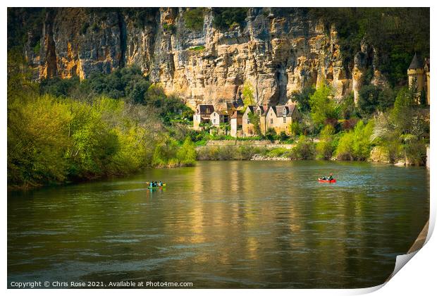 La Roque-Gageac on the Dordogne River Print by Chris Rose