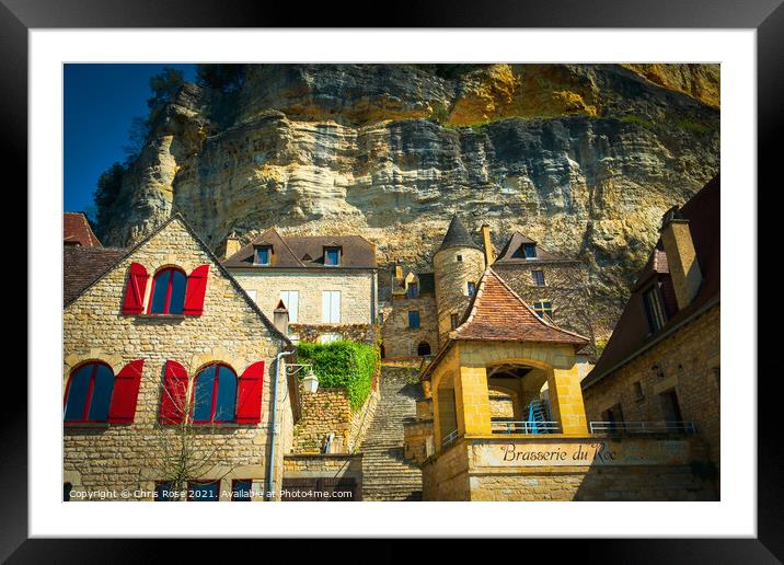 La Roque-Gageac on the Dordogne River Framed Mounted Print by Chris Rose