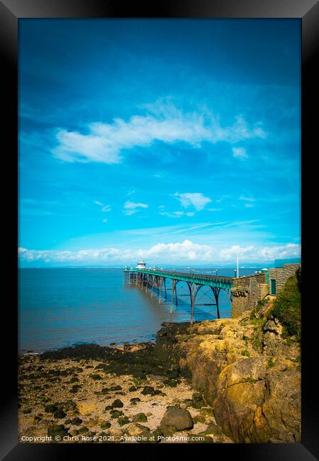 Victorian pier at Clevedon Framed Print by Chris Rose