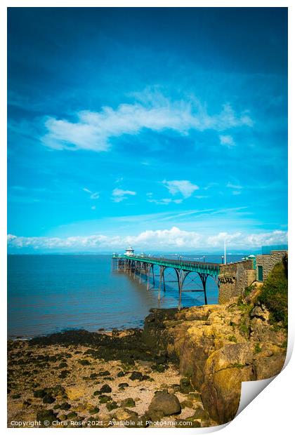 Victorian pier at Clevedon Print by Chris Rose