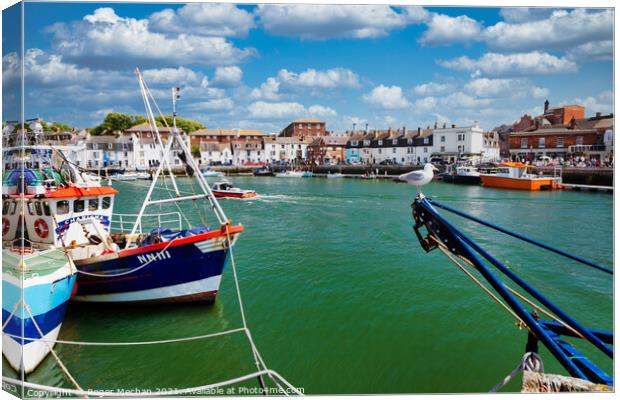 Weymouth Old Harbour  Canvas Print by Roger Mechan