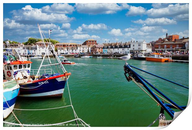 Weymouth Old Harbour  Print by Roger Mechan