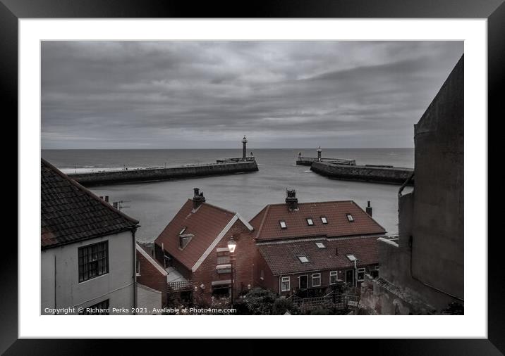 Looking out to sea at Whitby Framed Mounted Print by Richard Perks