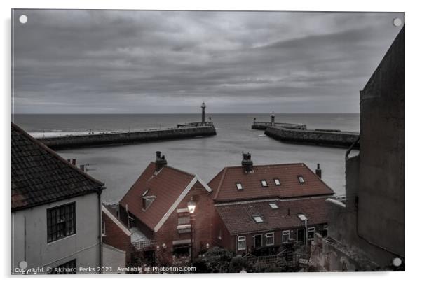 Looking out to sea at Whitby Acrylic by Richard Perks