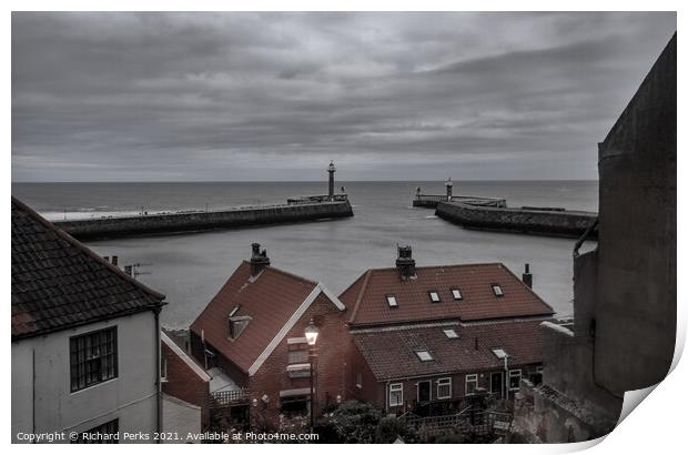 Looking out to sea at Whitby Print by Richard Perks