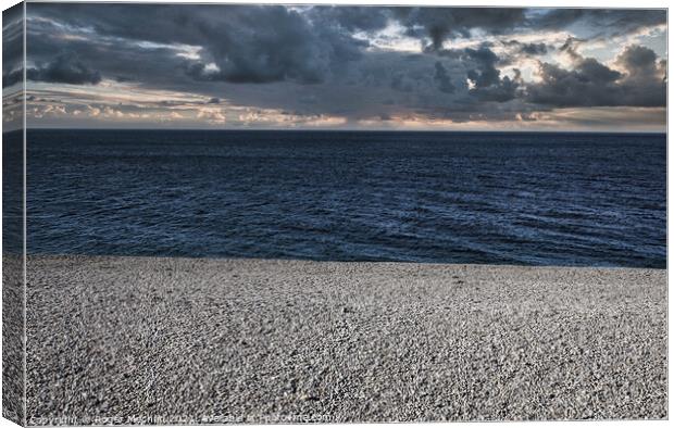 Mysterious Chesil Bay Canvas Print by Roger Mechan