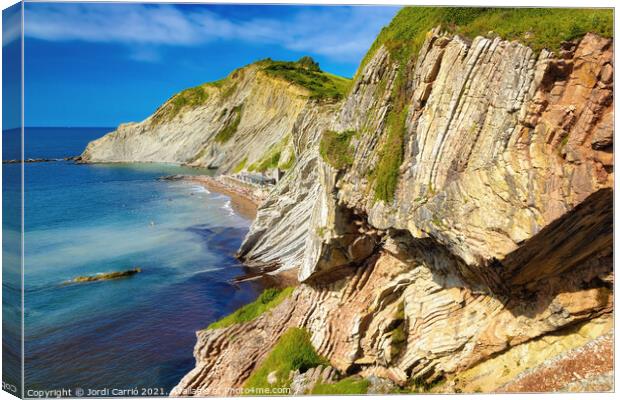 Zumaya Flysch Cliffs, Gipuzkoa - CR2106-5674-GLA Canvas Print by Jordi Carrio