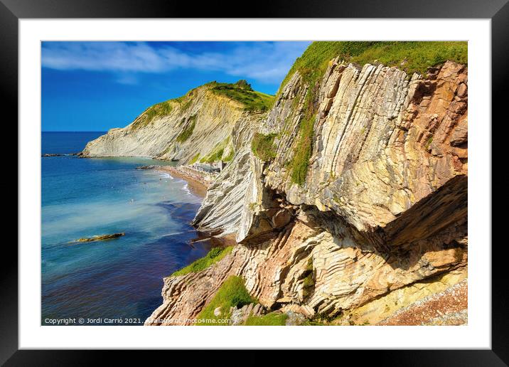 Zumaya Flysch Cliffs, Gipuzkoa - CR2106-5674-GLA Framed Mounted Print by Jordi Carrio