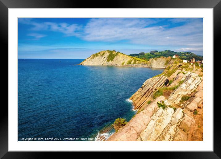 Zumaya Flysch Cliffs, Gipuzkoa - CR2106-5668-GLA Framed Mounted Print by Jordi Carrio