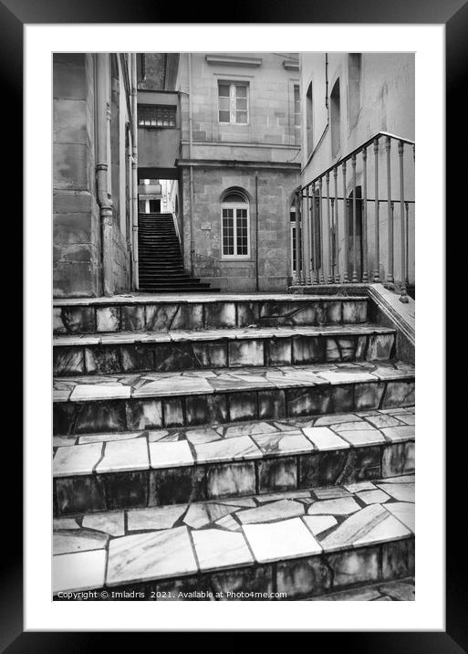 Stairs, Plombieres-les-Bains, Vosges, France Framed Mounted Print by Imladris 