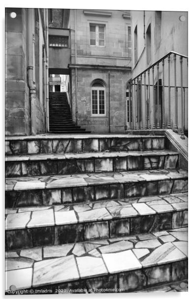 Stairs, Plombieres-les-Bains, Vosges, France Acrylic by Imladris 