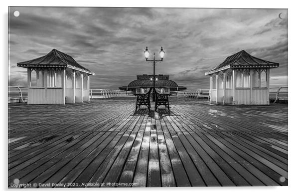 Cromer Pier Monochrome Acrylic by David Powley