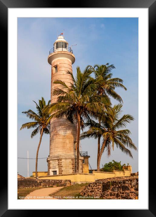 Galle Fort lighhouse Framed Mounted Print by Kevin Hellon