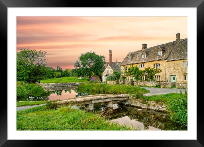 Old Mill Lower Slaughter Framed Mounted Print by Alison Chambers