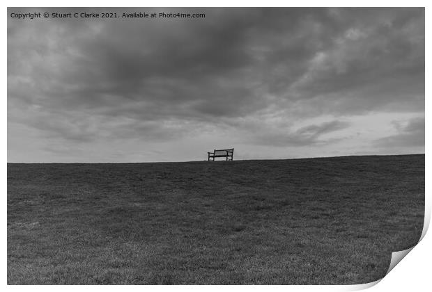 The lone bench  Print by Stuart C Clarke