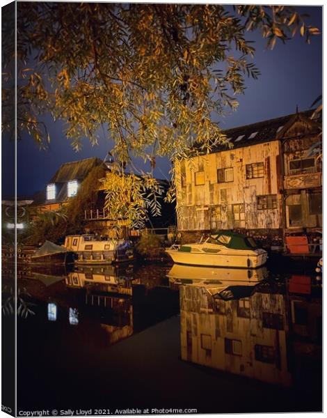 Nighttime on the River Wensum Canvas Print by Sally Lloyd