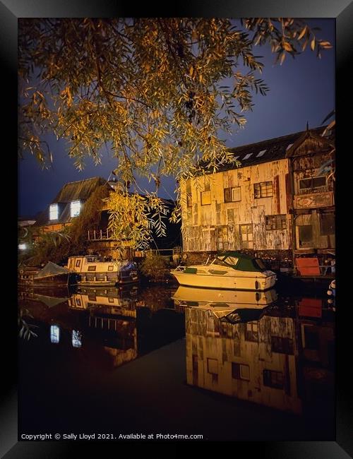 Nighttime on the River Wensum Framed Print by Sally Lloyd