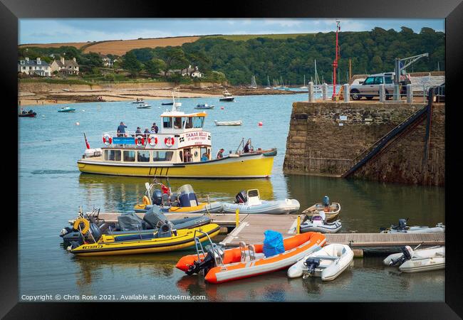 St Mawes, harbour, passenger ferry Framed Print by Chris Rose