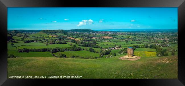 Coaley Peak Picnic Site and Viewpoint Framed Print by Chris Rose
