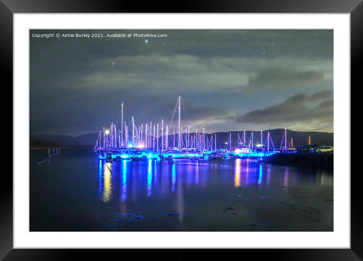 Port Bannatyne at Night Framed Mounted Print by Aimie Burley