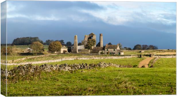 Magpie Mine in the Peak District Canvas Print by Clive Wells