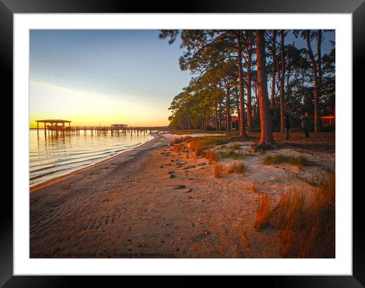 Dock on the Bay Framed Mounted Print by Judy Hall-Folde