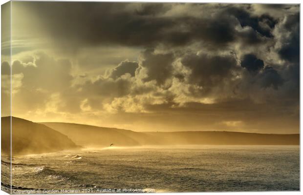 Sunrise over the Cornish coast  Canvas Print by Gordon Maclaren