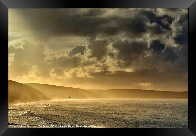 Sunrise over the Cornish coast  Framed Print by Gordon Maclaren