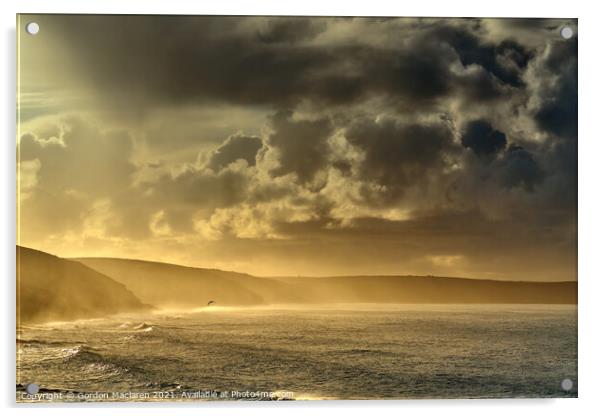 Sunrise over the Cornish coast  Acrylic by Gordon Maclaren