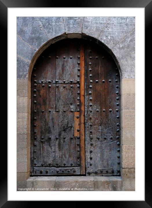 Old weathered wooden door in an old building Framed Mounted Print by Lensw0rld 