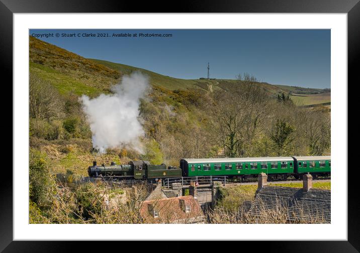 Steam train Framed Mounted Print by Stuart C Clarke
