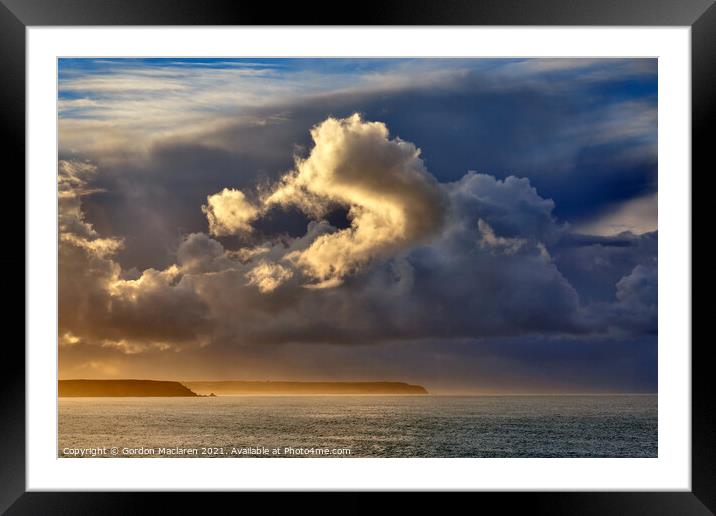 Stunning winter sunrise over the Cornish coast  Framed Mounted Print by Gordon Maclaren