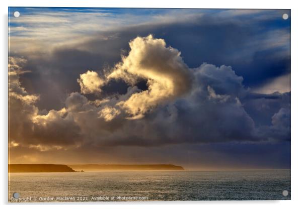 Stunning winter sunrise over the Cornish coast  Acrylic by Gordon Maclaren