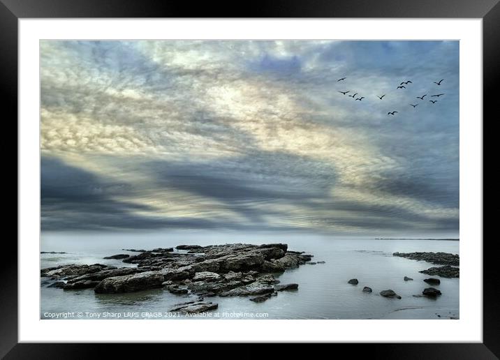 ROCKY SUNRISE -HASTINGS, EAST SUSSEX Framed Mounted Print by Tony Sharp LRPS CPAGB