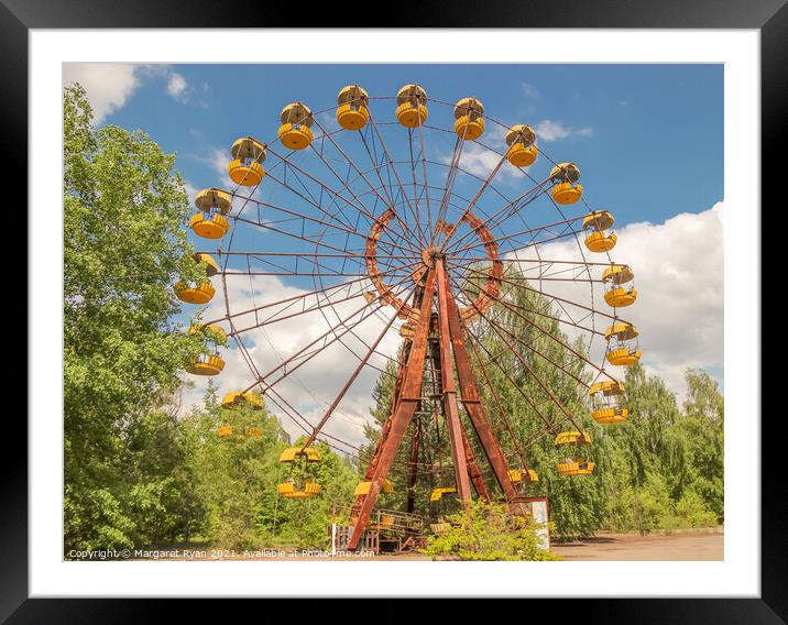 Abandoned Ferris Wheel in Chernobyl Framed Mounted Print by Margaret Ryan