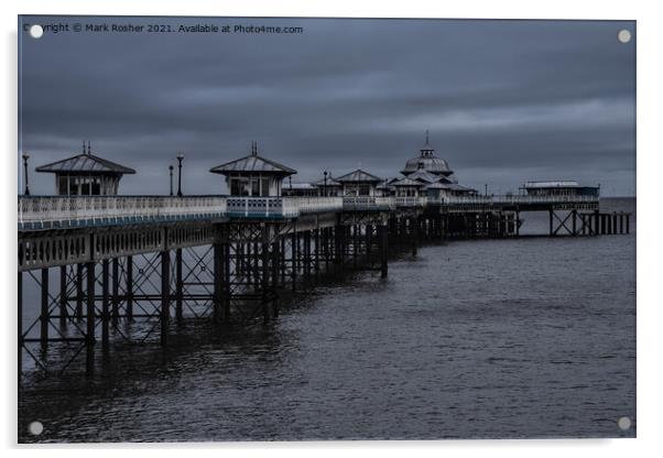 Llandudno Pier in Blue and Grey Acrylic by Mark Rosher