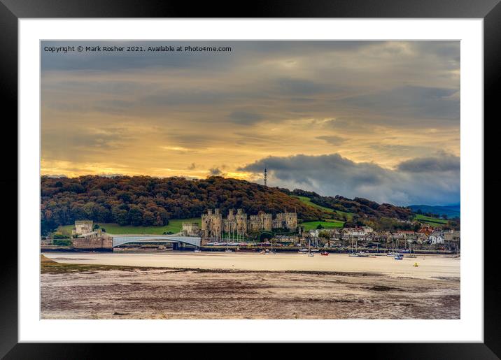 Sunset over Conwy Castle Framed Mounted Print by Mark Rosher