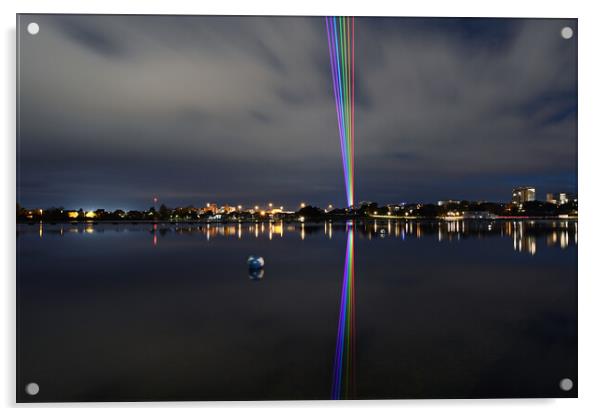 Take me to the rainbow lights. Acrylic by paul cobb