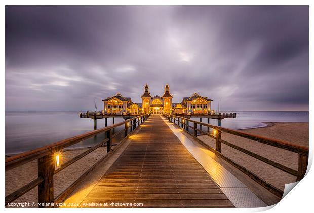 BALTIC SEA Sellin Pier in the early morning Print by Melanie Viola