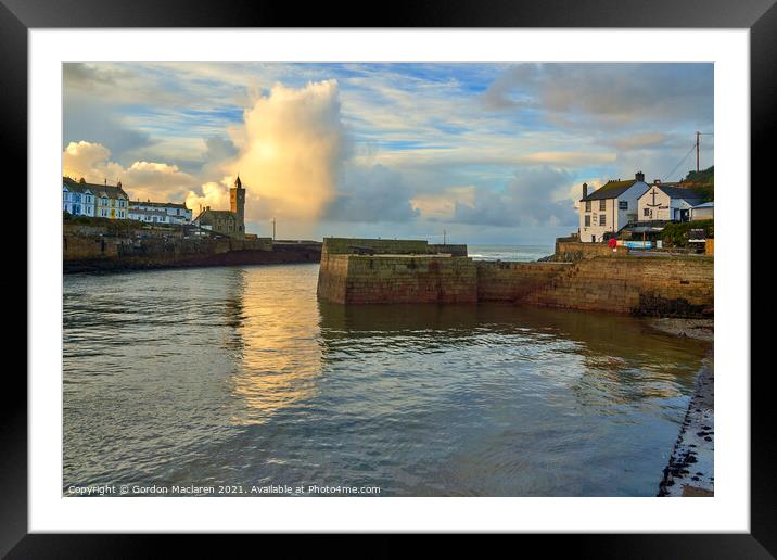 Porthleven harbour at sunrise  Framed Mounted Print by Gordon Maclaren