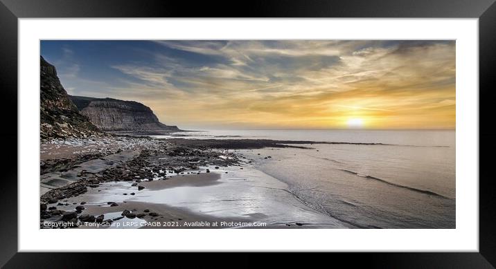SUNRISE OVER ROCK A NORE, HASTINGS, EAST SUSSEX Framed Mounted Print by Tony Sharp LRPS CPAGB
