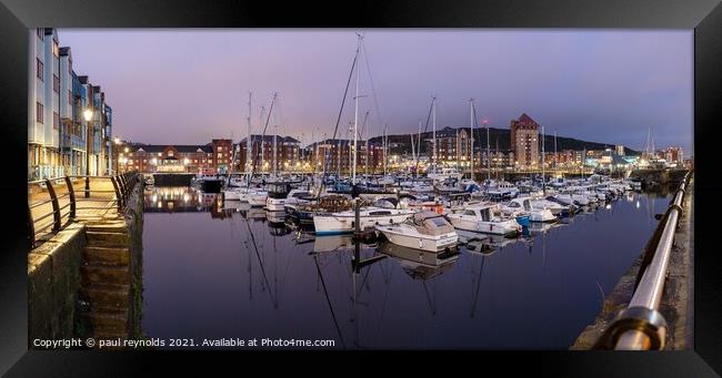 Swansea Bay harbour Framed Print by paul reynolds