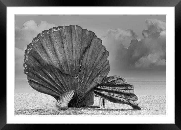 The Iconic Aldeburgh Scallop Framed Mounted Print by Kevin Snelling