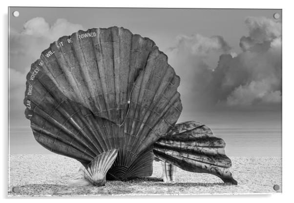 The Iconic Aldeburgh Scallop Acrylic by Kevin Snelling