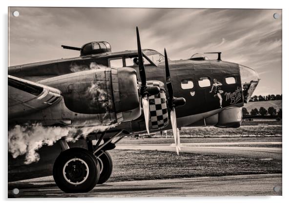 Flying Fortress B-17  Memphis Belle Acrylic by Derek Beattie