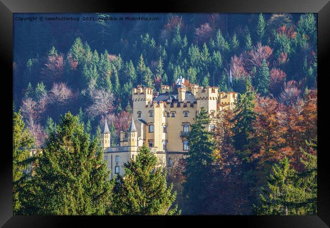 Hohenschwangau Castle In Autumn Framed Print by rawshutterbug 
