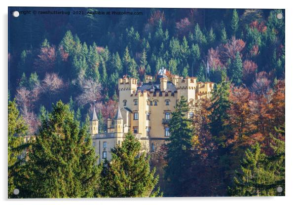 Hohenschwangau Castle In Autumn Acrylic by rawshutterbug 