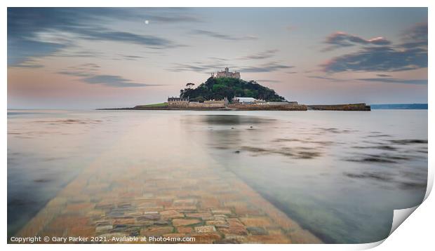 St. Michael's Mount, at sunrise Print by Gary Parker